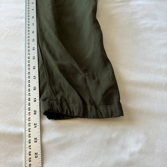 Zara Woman Lightweight Viscose X-Large Capris Army Green Comfort Waist Festival - Picture 12 of 14